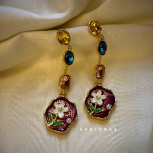 Ruby Scarlet Bloom Earrings