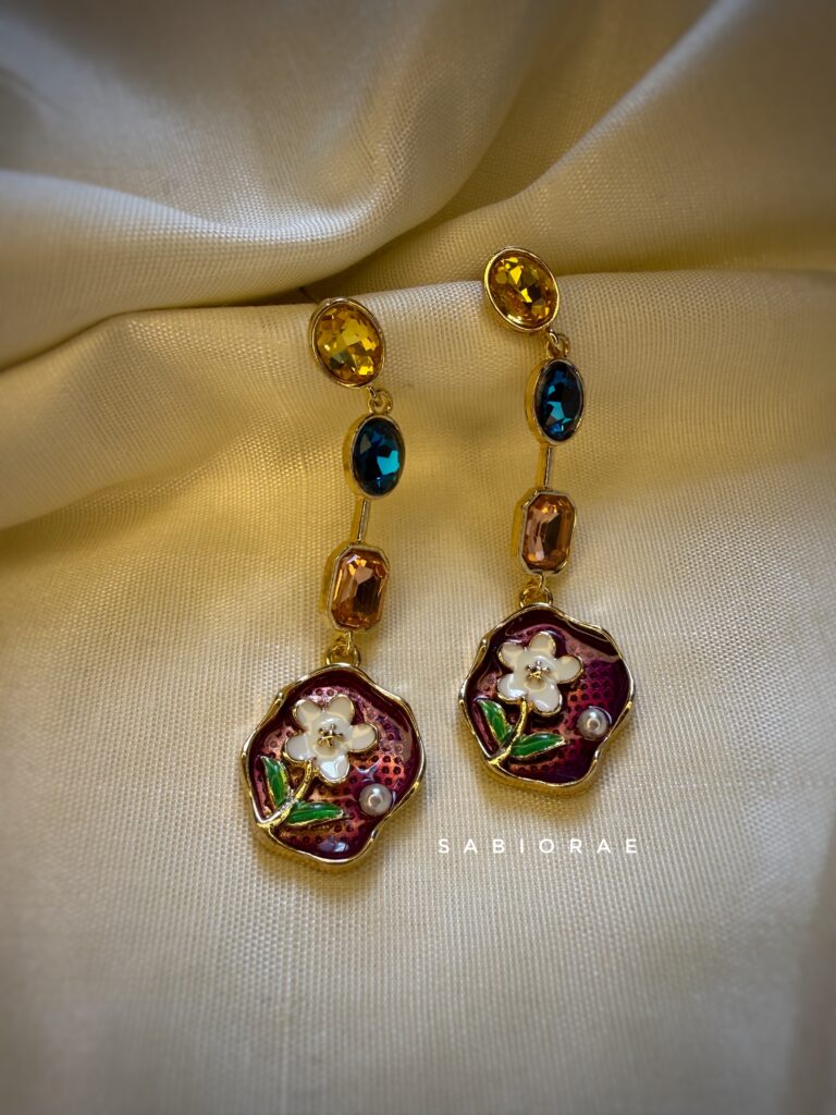 Ruby Scarlet Bloom Earrings