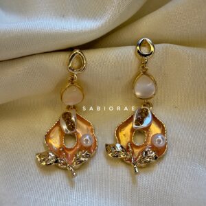 Emerald Jade Peach Earrings