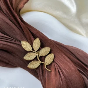 Matte Gold Leaf Sprig Brooch
