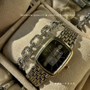 Noir Square Watch & Link Bangle Combo