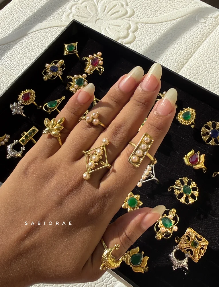 Pearl Diamond Frame Ring