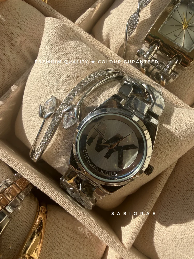 Argent Emblem Watch & Vine Bangle Combo
