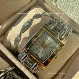 Argent Sunburst Watch & Eye Bangle Combo