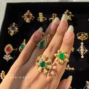 Green Sunflower Ring