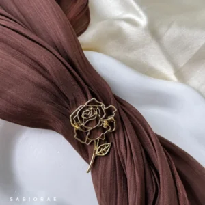 Golden Rose Outline Brooch