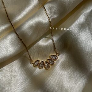 Crystal Flower Drop Necklace