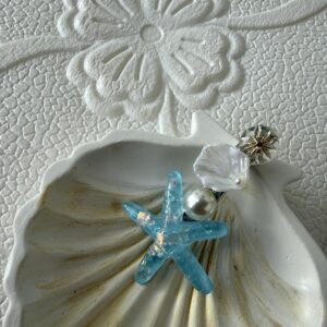 Starfish Pearl Clip — Blue