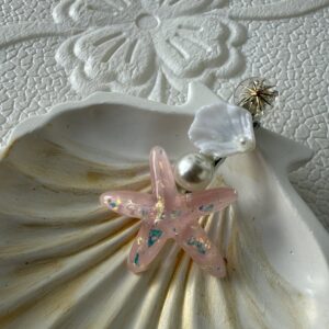 Starfish Pearl Clip — Pink