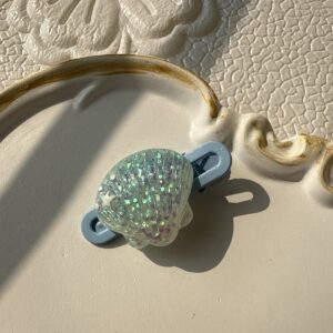 Glitter Shell Claw Clip — Mint