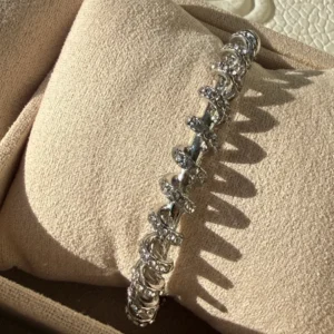 Silver Twist Gem Bracelet