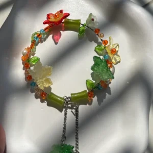 Pressed Flower Bead Bracelet