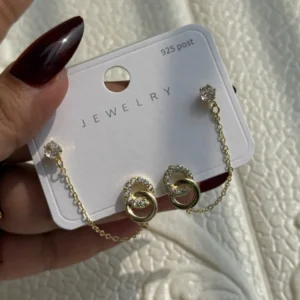 Delicate Twist & Gem Earrings