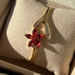 Red Blossom Leaf Bracelet