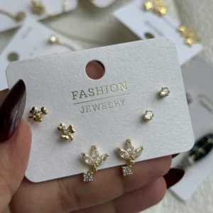 Floral Gem Earrings Set